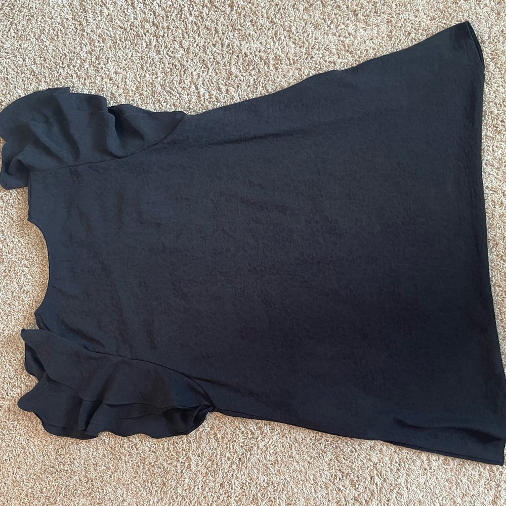 Spin Boutique Black Monochrome Leopard Ruffle Sleeve Babydoll Dress pockets 2XL - Picture 4 of 5